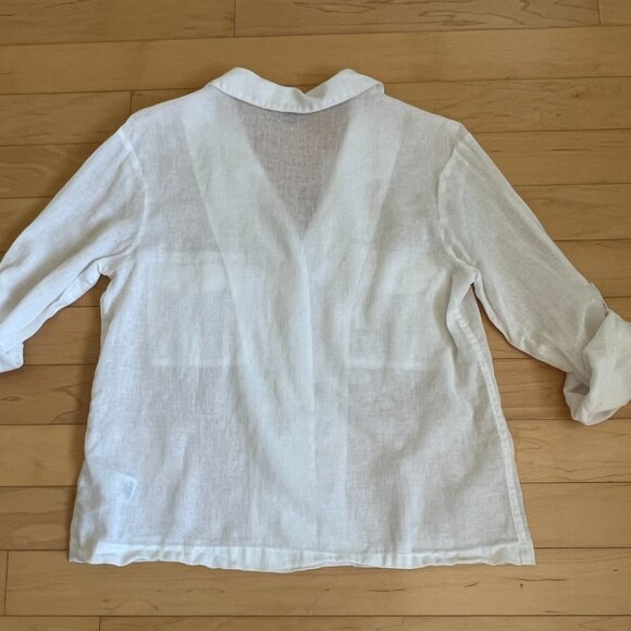 JCrew Linen/Cotton Woven Shirt White Size 8 - Picture 6 of 6